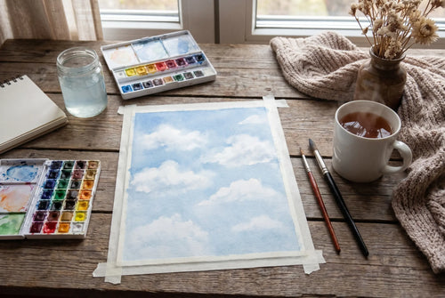 How to Paint Clouds in Watercolor (Soft, Dreamy & Easy)