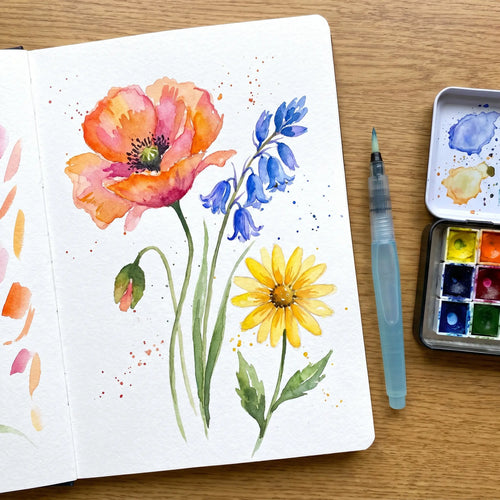 How to Paint Simple Flowers in Watercolor (Loose & Easy)